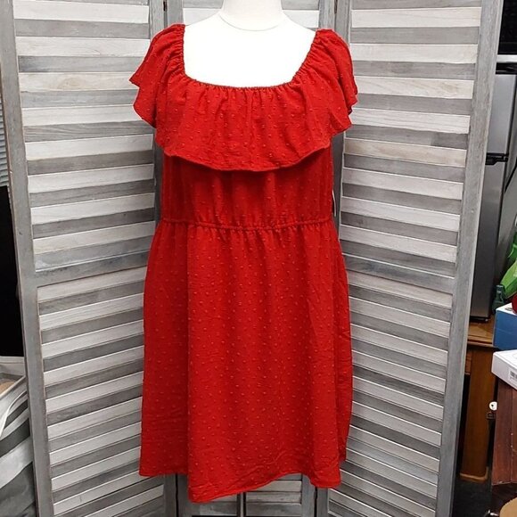 Ruffle Off the Shoulder Dress | 89th + Madison | 3X - Picture 3 of 12